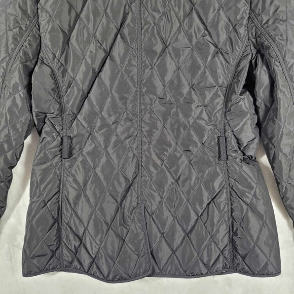 Lilly Pulitzer Quilted Jacket Women's Medium Black‎ Colorful Inside Design - Picture 7 of 10